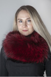 Bordeaux Finnraccoon fur neck warmer